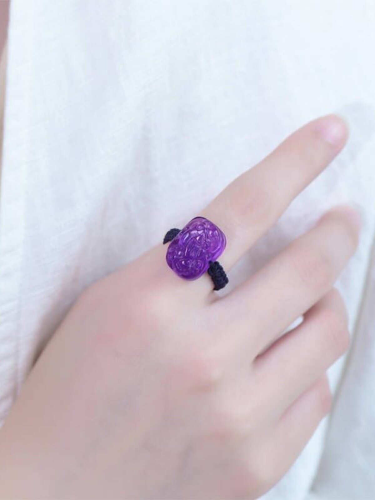 천연 자수정 픽시 반지 자수정 피츄 반지 자수정 픽시 반지 자수정 피츄
