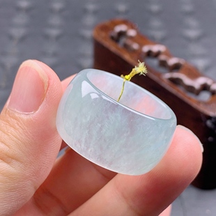 内径21.7mm冰种起光车轮胎戒指扳指 T966 27号缅甸天然A货翡翠