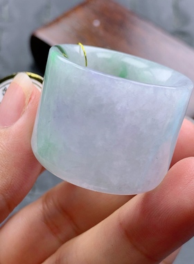 28-29号缅甸天然A货翡翠 T990 内径22.7mm 淡紫罗兰飘花复古扳指