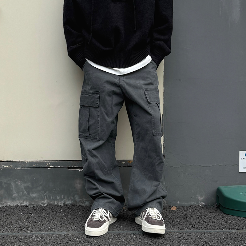 美式男女复古cleanfit直筒工装裤