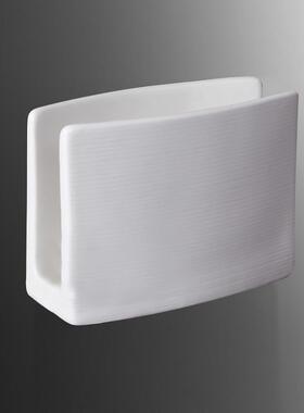 陶瓷线纹纸巾盒方形餐巾纸架托立式陶瓷餐巾座酒店餐厅定制用品