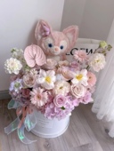 玲娜贝儿郁金香绣球鲜花抱抱桶高级生日礼物宁波鲜花同城速递花店