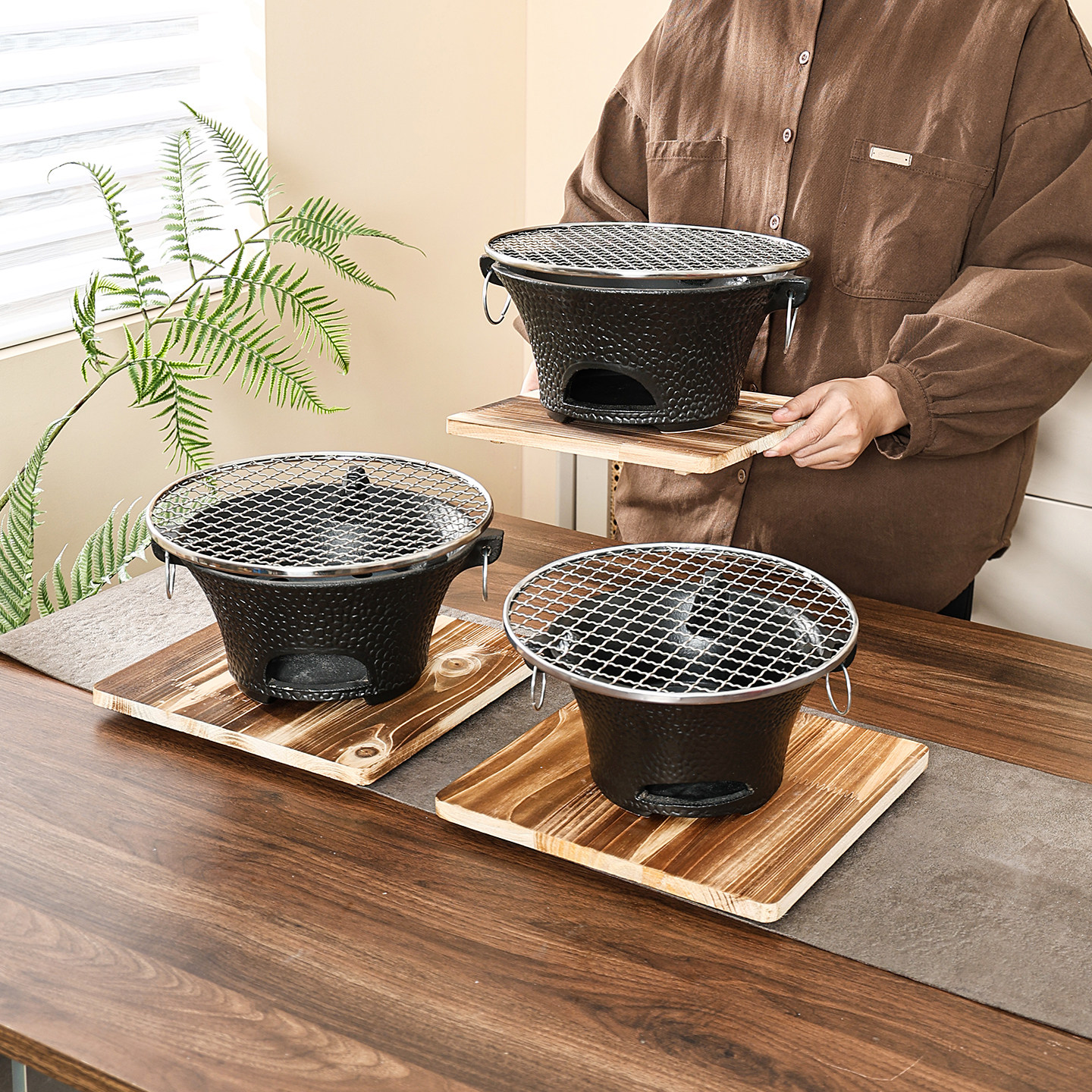 围炉煮茶锤纹陶土炭炉套装室内户外专用罐罐壶家用烧烤炉烤茶装备,厨房/烹饪用具,烧烤炉,淘宝优惠券,粉丝福利购,淘宝优惠卷