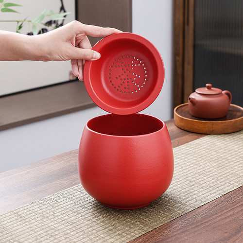 干湿分离陶瓷茶渣缸桌面家用带过滤水盂废水桶烟灰缸茶具配件茶洗