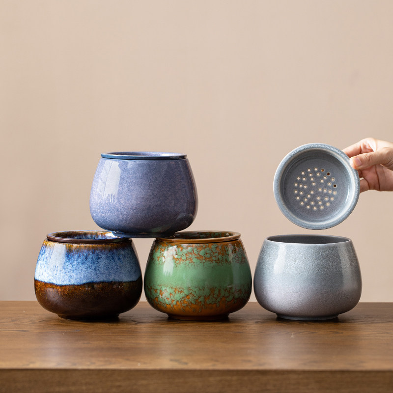 茶水分离窑变茶渣缸陶瓷茶洗建水过滤带盖桌面烟灰茶台废水垃圾桶,餐饮具,茶台废水/渣桶,淘宝优惠券,粉丝福利购,淘宝优惠卷