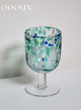 人工吹制中古玻璃杯果汁杯伴手礼家居摆件厚实质感彩色玻璃