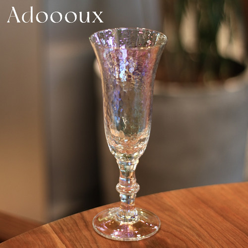 Adoooux[人鱼姬]专利款手工幻彩光玻璃香槟果汁杯酒杯摆件礼物