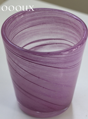 Adoooux孤品·烟紫手工吹制云雾渐变家用果汁杯家居摆件玻璃水杯