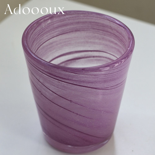Adoooux孤品·烟紫手工吹制云雾渐变家用果汁杯家居摆件玻璃水杯