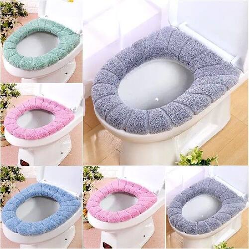 Toilet Seat Mat Device Plus Fleece Pad 2Pcs Household
