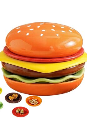 Stackable Hamburger Plate Set Burger 6 Layers Dinner Plate