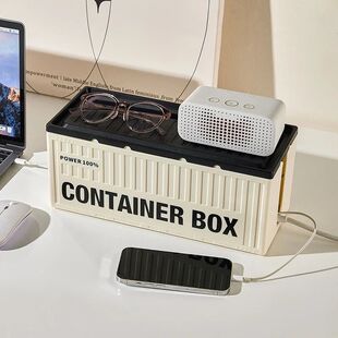 Storage Case Desktop Strip Socket Wire Dustproof Power Box