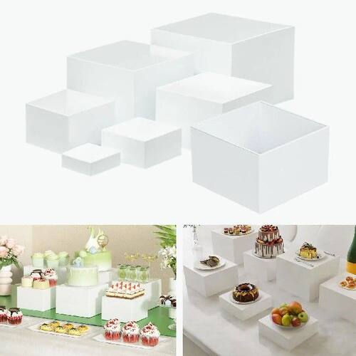 7Pcs Acrylic Cube Display Box Riser for Table Nesting Riser