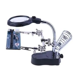 Welding Magnifier Desktop Holder Glass LED Magnifying New