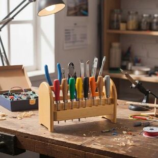 Natural Wooden Eyewear Tool Rack Heavy Duty Construction
