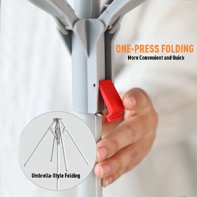 51.18-70.87in Foldable Tripod Clothes Drying Rack