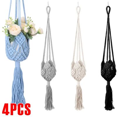 4 Pcs Macrame Plant Hangers Bohemia Style Rope Hanging