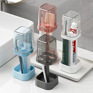 Space Saving Toothbrush Holder with Adjustable Cup Cover