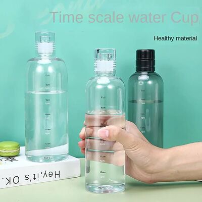 Aesthetic 500/750ML Water Bottle Leakproof Timescale Juice