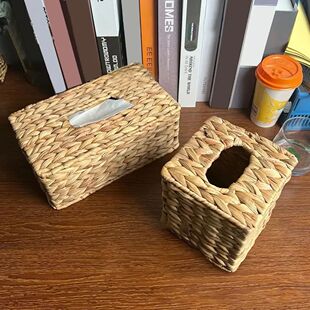 Handwoven Tissue Box Handmade Hyacinth Water