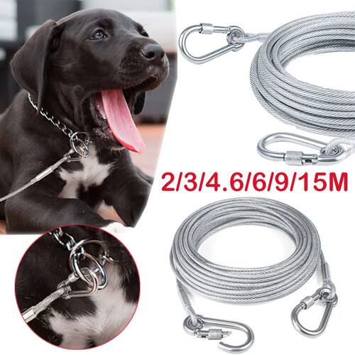 Double-headed Dog Tie Out Cable Leash Raction Rope With