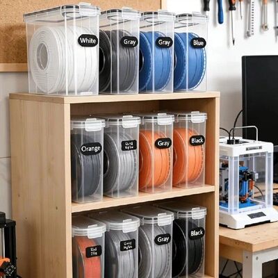 4Pcs Airtight 3D Printing Filament Container Transparent