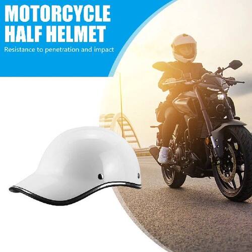 Baseball Hat Style Half Helmet Extended Brim Adult Electric