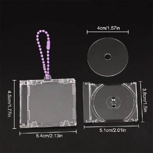 1Set Blank Album Mini  Case Keychain  Player Keyring