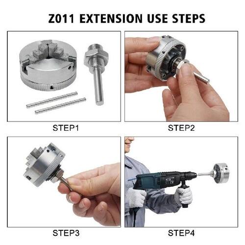 Zinc Alloy 4-Jaw Chuck Connecting Rod Self Centering Wood