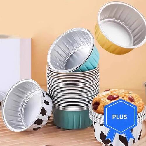 10/20/50Pcs Round Baking Cups Tin Paper Foil Wih Lids