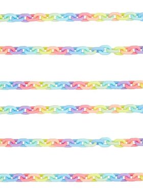 2 Strands Plastic Rainbow Chains Handmade Cable Chains