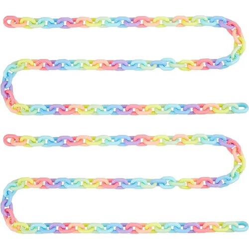 2 Strands Plastic Rainbow Chains Handmade Cable Chains