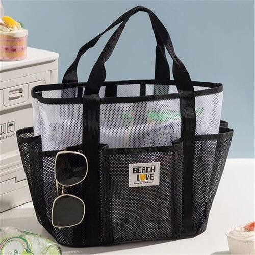 Mesh Gym Beach Tote Bag Large Capacity Portable Handheld
