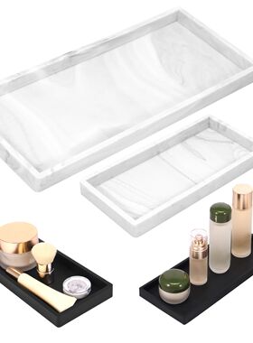 2Pcs Bathroom Vanity Tray Silicone Bathroom Tray for