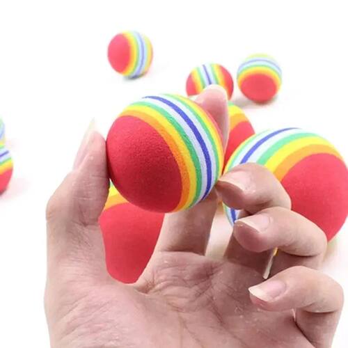 3Pcs/set Cute Small Pet Rainbow Ball Cat Foam Toy Cotton