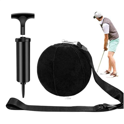 Golf Swing Trainer with Inflatable Practice Ball &