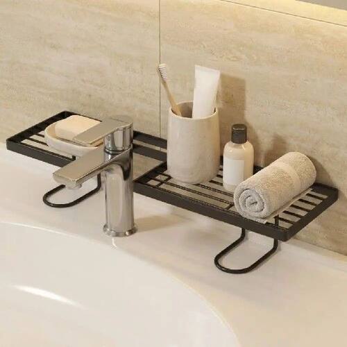 Water Drainage Bathroom Storage Rack Carbon Steel