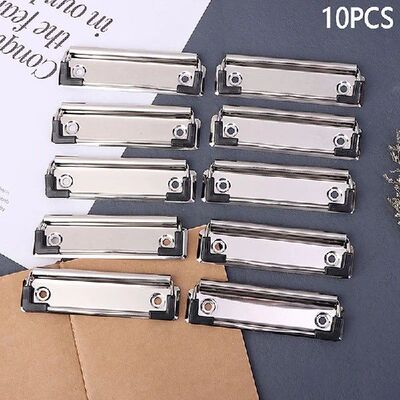 10pcs Clipboard Clips Mountable Metal Clip Spring-Loaded