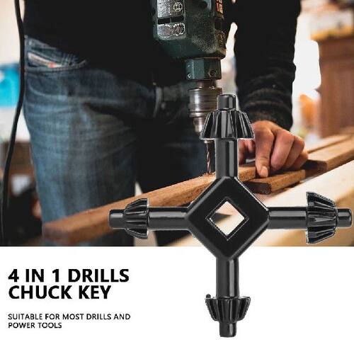 4 in 1 Multifunctional Alloy Drills Chuck Key Fit Handheld