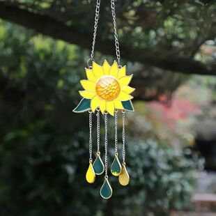 Chimes Wind Boat Windchimes Metal Window Pendant Sunflower