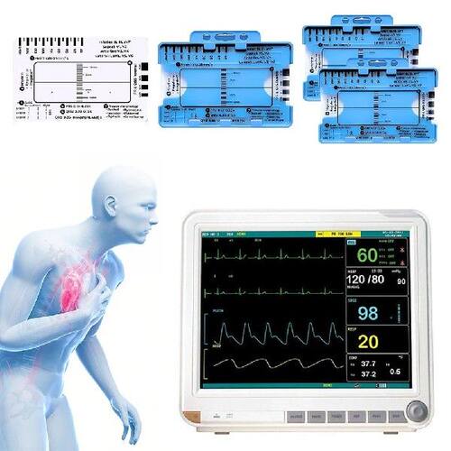 ECG 7 Step Ruler Plastic Ruler Measuring Tool Portable