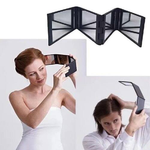 Self Hair Cutting Makeup Mirror Beauty Tool 4 Way Mirror