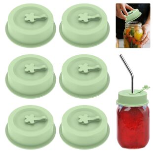 6Pcs Mason Jar Lid Fit Regular and Wide Mouth Jar with