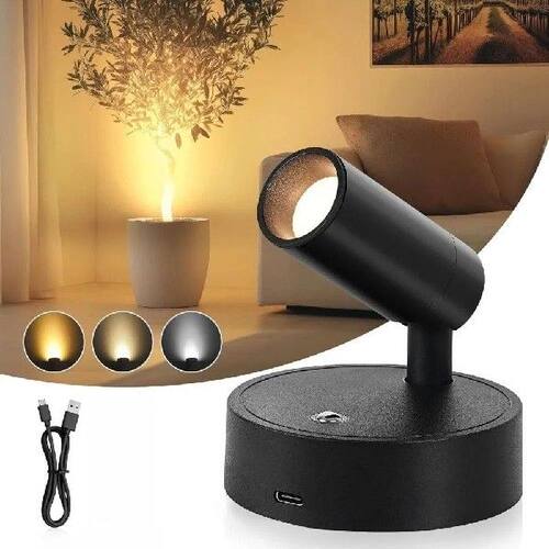Dimmable LED Wall Lamp No Drilling Three-color Adjustable