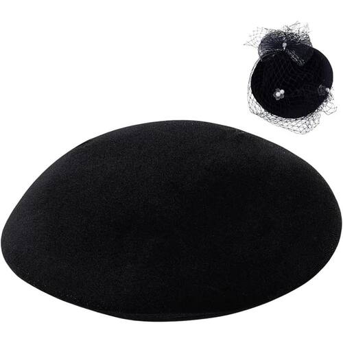 Black Vintage Round Fascinator Hat Base 5.9inch Mesh