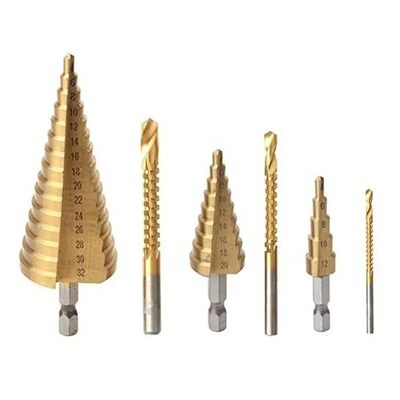 6 PCS/set New Titanium Coated Drill Bit Set Including 3