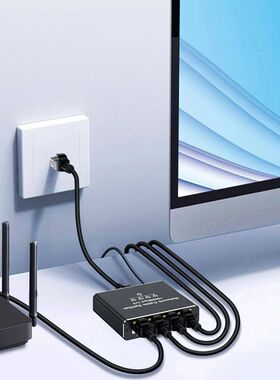 1 To 4 Network Connector Splitter HUB with USB Power Cable