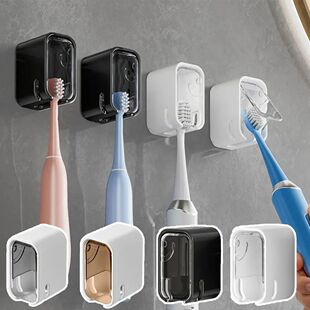 Holder Toothbrush Dustproof Mounted top Wall Flip Portable