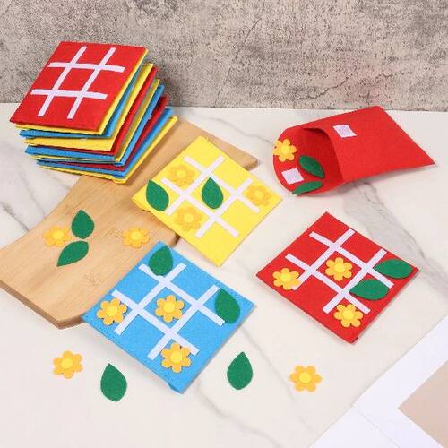 30/20Pcs Felt Board Game Felt Tic Tac Toe Family