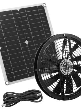100W Solar Panel Fan Kit Waterproof Powered Exhaust Round
